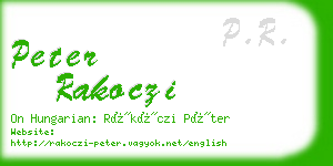 peter rakoczi business card